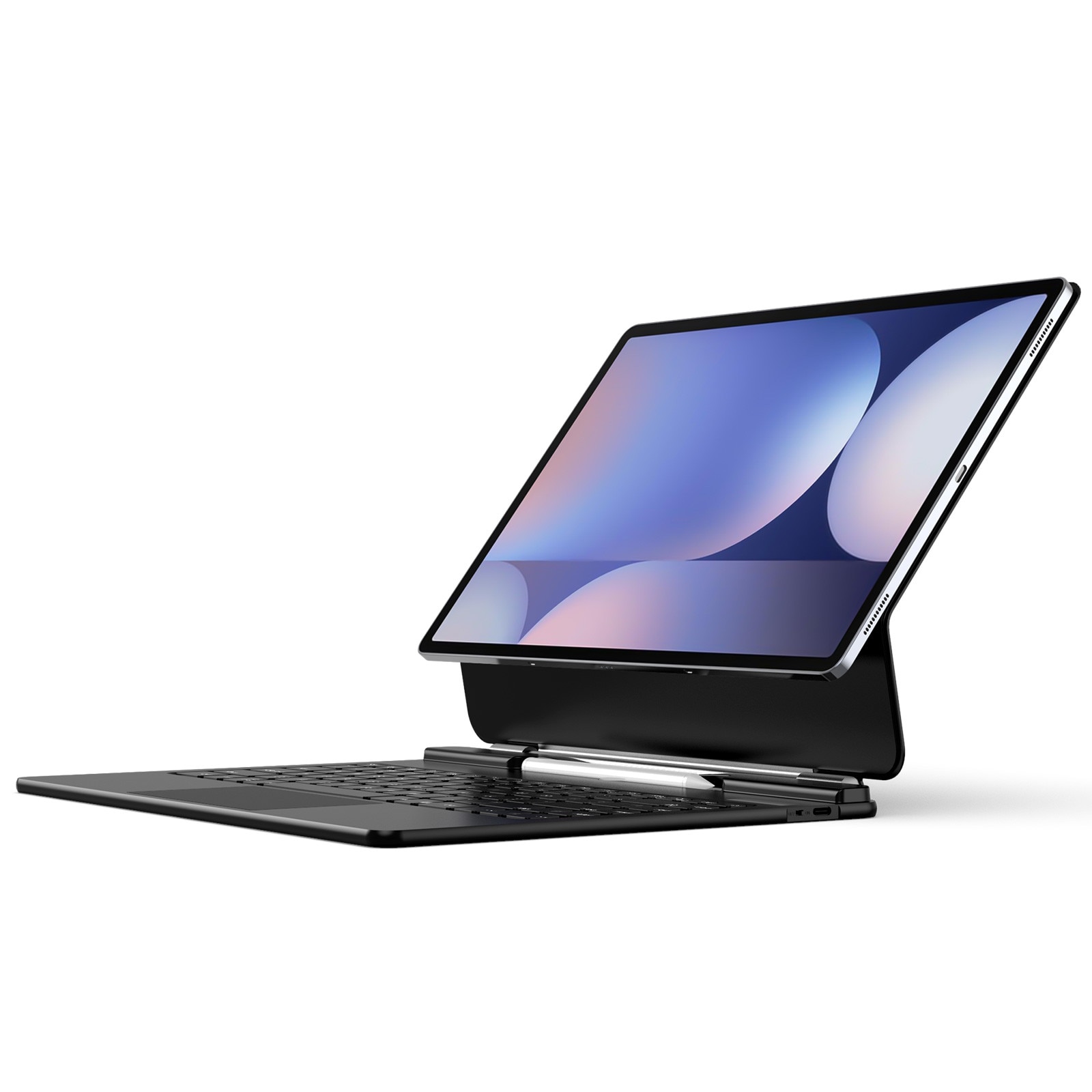 Husa cu tastatura Bluetooth, DuxDucis, pentru Samsung Galaxy Tab S10 Ultra/S9 Ultra/S8 Ultra, negru, cu suport magnetic ajustabil
