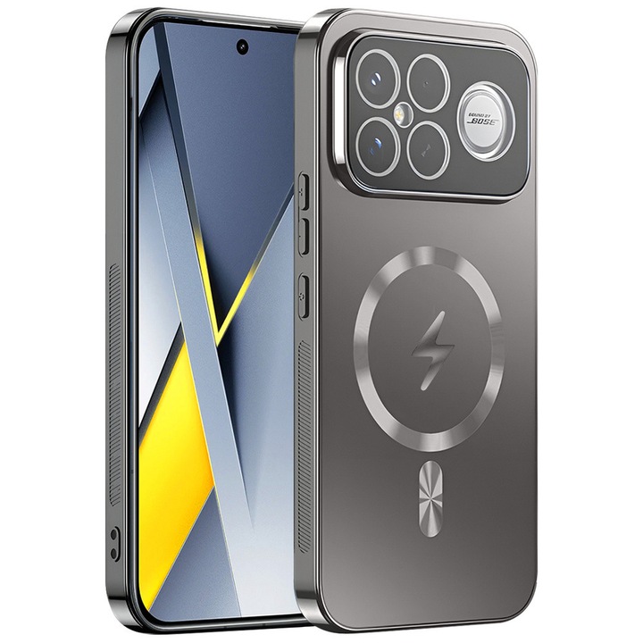 Husa telefon Xiaomi Poco F8 Ultra, XGSM, gri, compatibila cu MagSafe