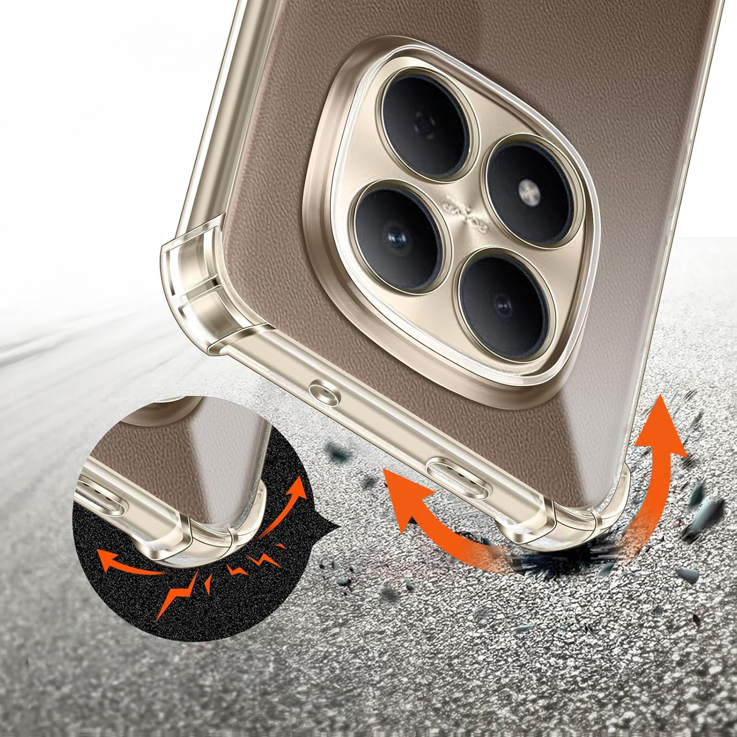 Husa telefon ERBORD pentru Xiaomi Redmi Note 15 Pro Plus 5G, transparenta, protectie sporita, TPU, usoara