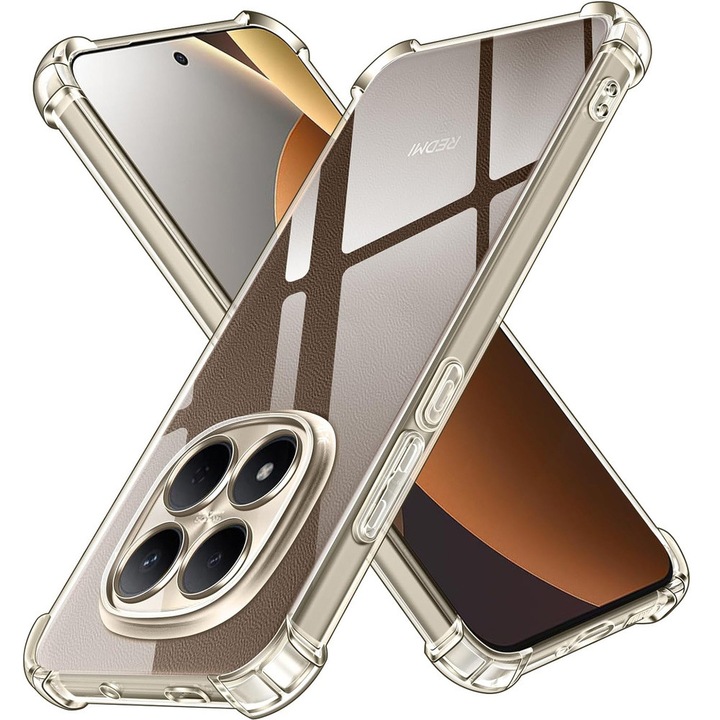 Husa telefon ERBORD pentru Xiaomi Redmi Note 15 Pro Plus 5G, transparenta, protectie sporita, TPU, usoara