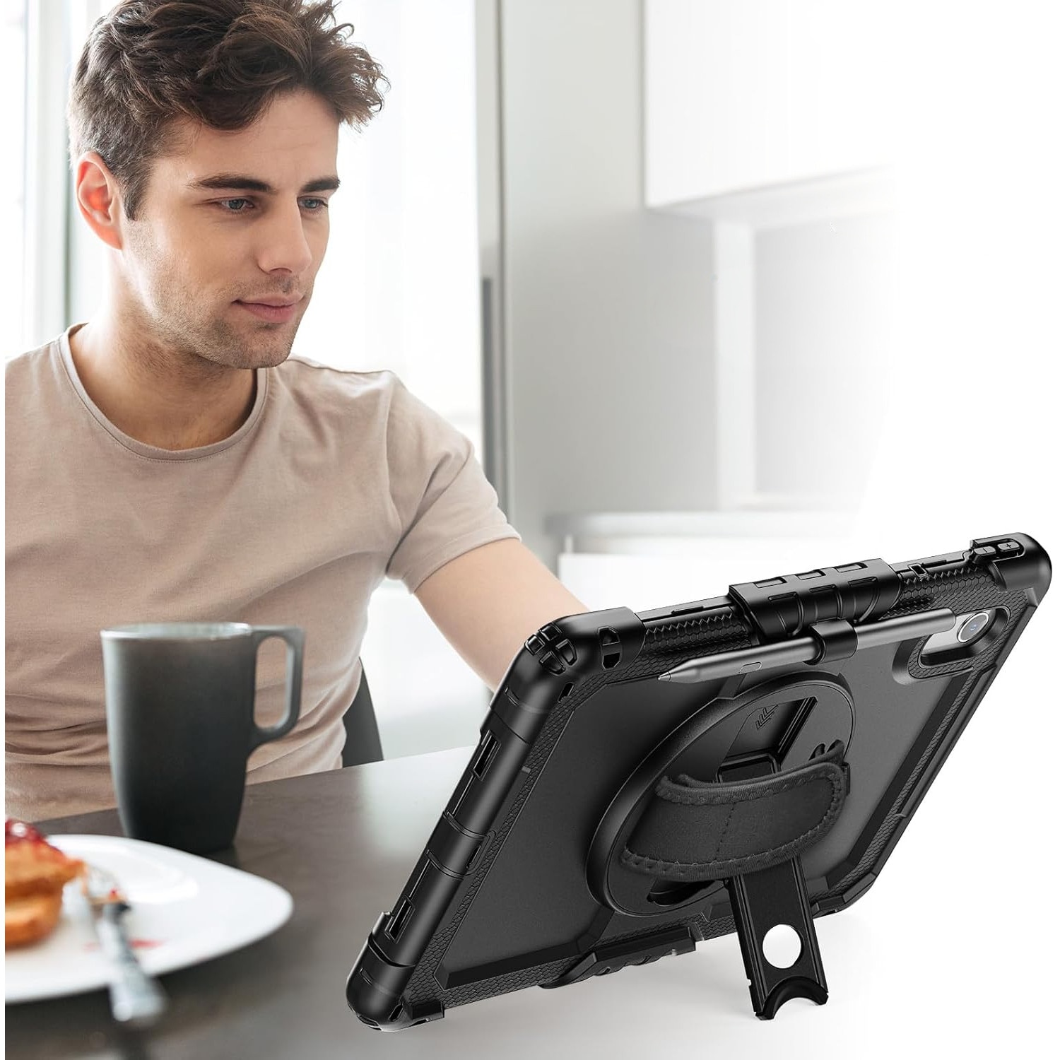 Husa tableta XGSM pentru Lenovo Idea Tab 11" 2025, protectie 360, loc pentru stylus, neagra