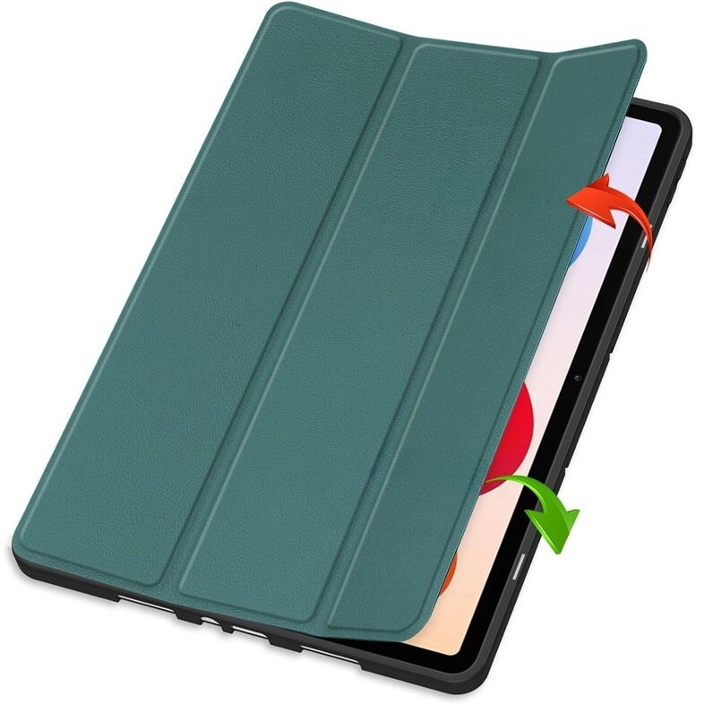 Husa tablete Smartcase pentru Xiaomi Redmi Pad 2 Pro, verde, tri-fold, material PU si TPU, dimensiuni 12,1"
