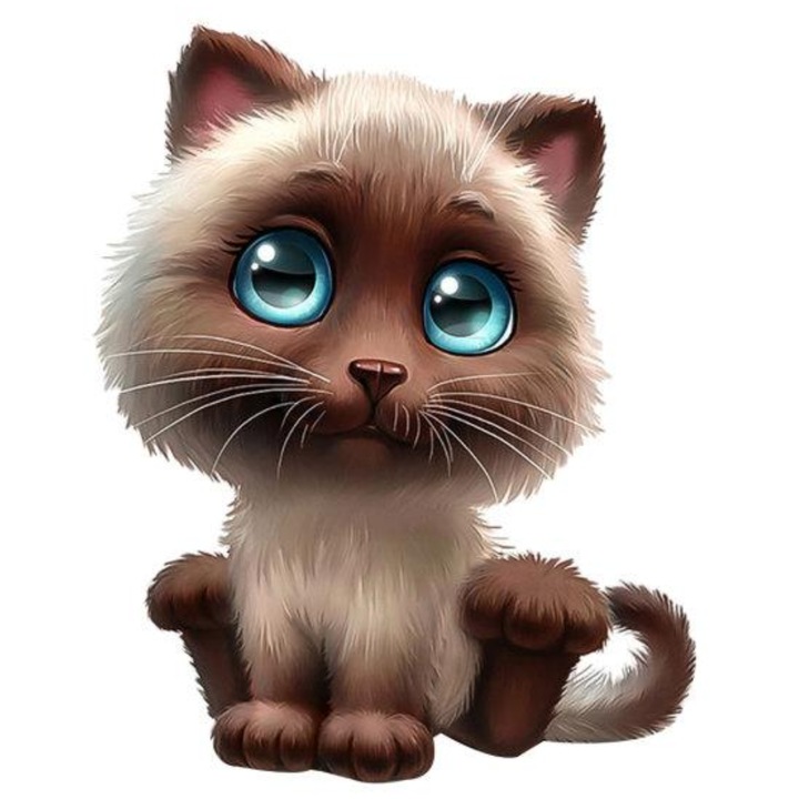 Sticker auto rezistent, pisica adorabila, 15cm