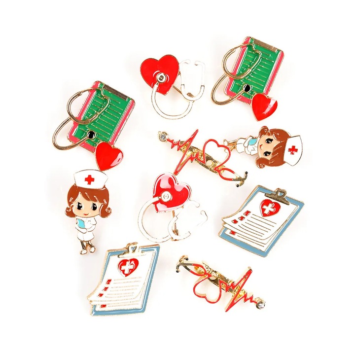 Set 10 brose martisor cu tematica medicala