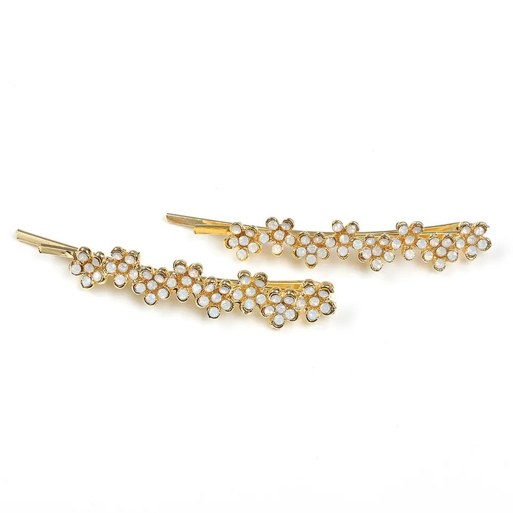 Set 2 agrafe cu flori albe