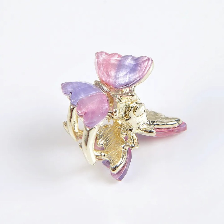 Cleste de par Meli Melo fluture mov 1.5 cm, din aliaj de zinc