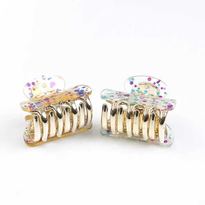 Set 2 clesti de par cu buline multicolore