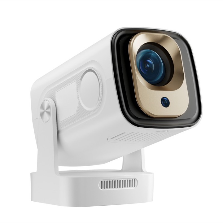 Videoproiector LCD Smart 720P, 180 lumeni, alb, Powerbase stand 12000mAh | Corectie Keystone Auto ±30° | Wi-Fi 6 & Bluetooth 5.4 | Android 11 | 40-200"