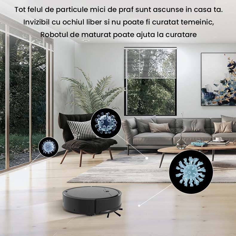 Aspirator robot Aiorber 3 în 1, Wi-Fi, 3000 mAh, 510 ml