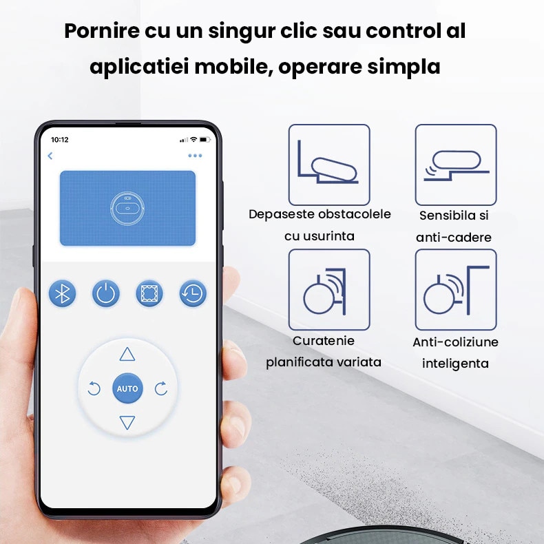 Aspirator robot Aiorber 3 în 1, Wi-Fi, 3000 mAh, 510 ml