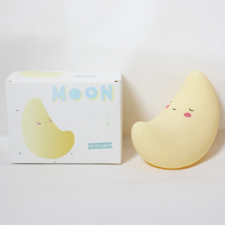 Детска нощна лампа, Amxy, дизайн луна, жълта