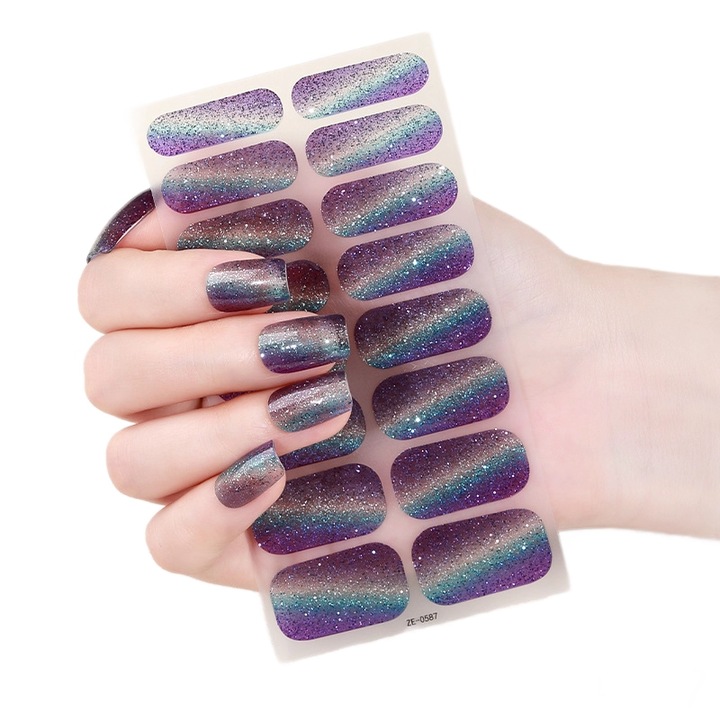 Set 16 stickere unghii, culori gradient