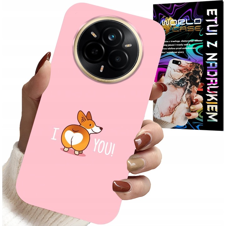 Tok Realme 14 Pro 5G, World Case, I Love You nyomtatással, szilikon anyag, többszínű