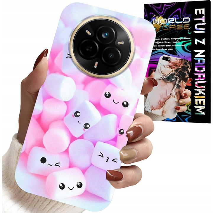 World Case szilikon telefontok, Realme 14 Pro+ 5G-hez, színes mintával, karcálló védelemmel, 0,2 cm