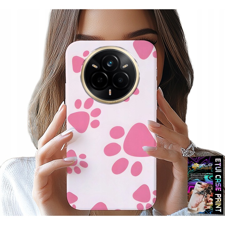 Telefontok, World Case, Realme 14 Pro 5G modell, rózsaszín, szilikon