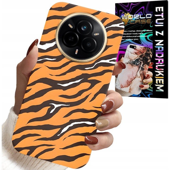 Telefontok Realme 14 Pro 5G, World Case, gumi, tigrismintás, 0,2 cm