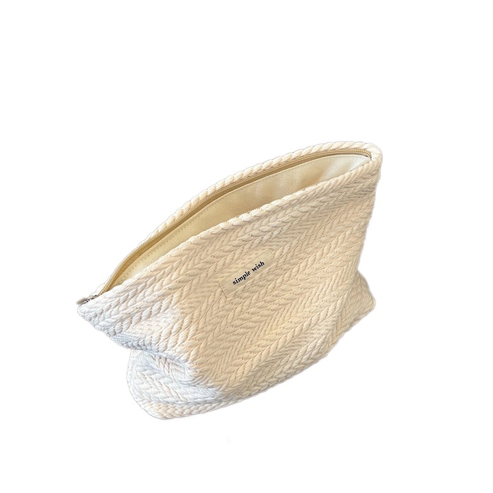 Szövet kézitáska, clutch, nőknek, fehér