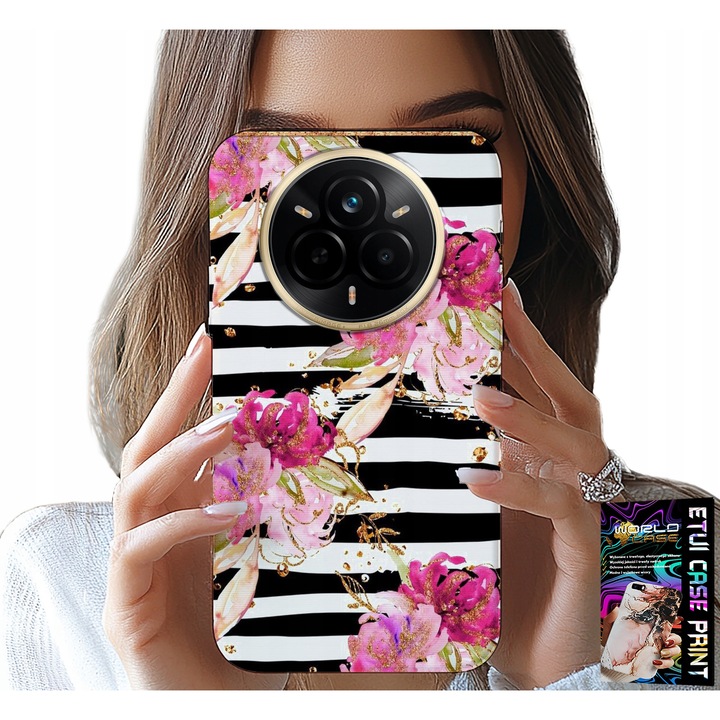 Telefontok, World Case, Realme 14 Pro+ 5G, virágmintás, szilikon