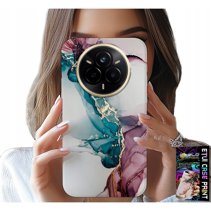 Tok Realme 14 Pro+ 5G, World Case, szilikon, márvány mintás, nőknek