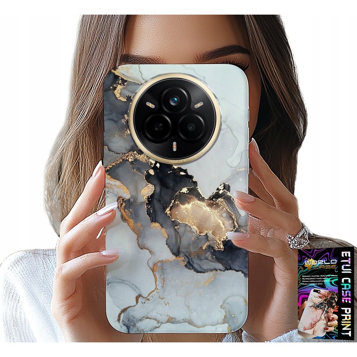 World Case telefontok Realme 14 Pro+ 5G-hez, márványmintás, szilikon, többszínű
