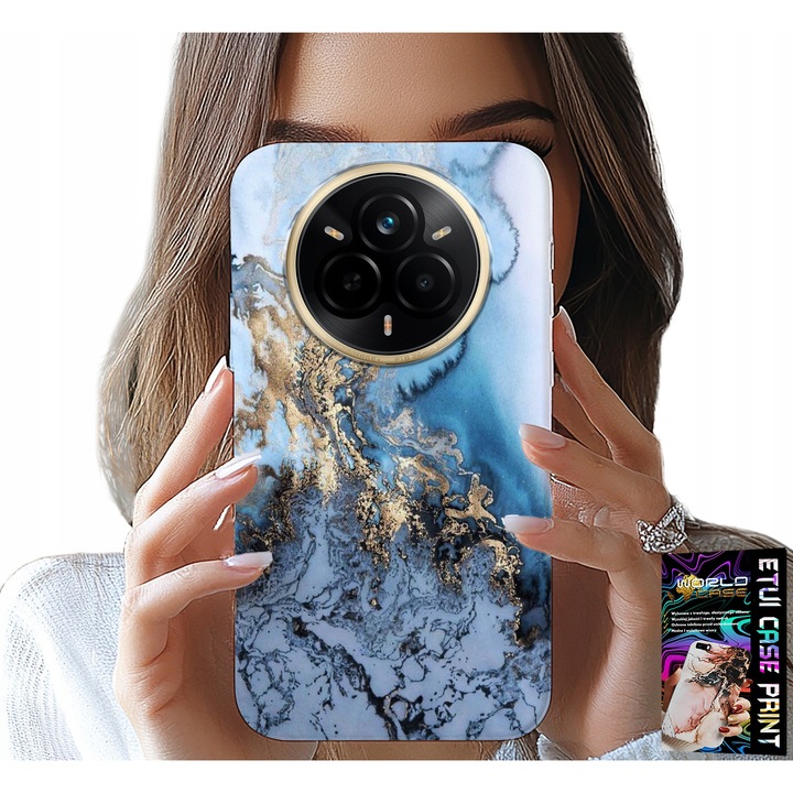Telefontok, World Case, Realme 14 Pro+ 5G kompatibilis, szilikon, márvány, többszínű