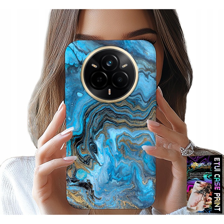 World Case telefontok Realme 14 Pro+ 5G-hez, márvány mintás, szilikon, tartós nyomtatás