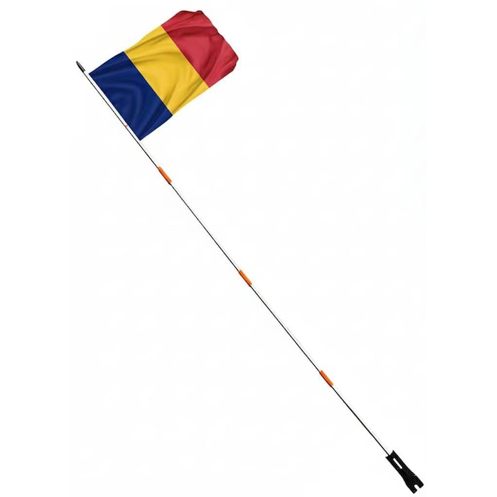 Steagul Romaniei pentru bicicleta, Bagetu, 2 bucati, 20x30cm, poliester, fixare sigura