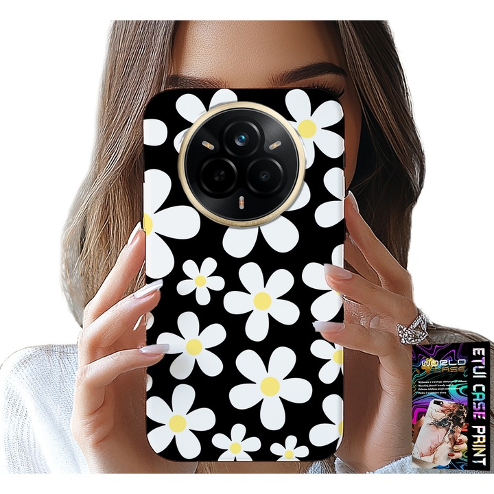 Tok Realme 14 Pro 5G telefonhoz, World Case, szilikon, virágmintás, többszínű