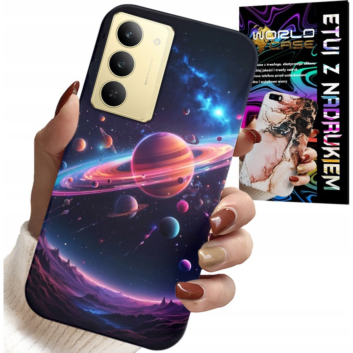 Telefontok, World Case, Realme 14X, galaxis mintás, szilikon