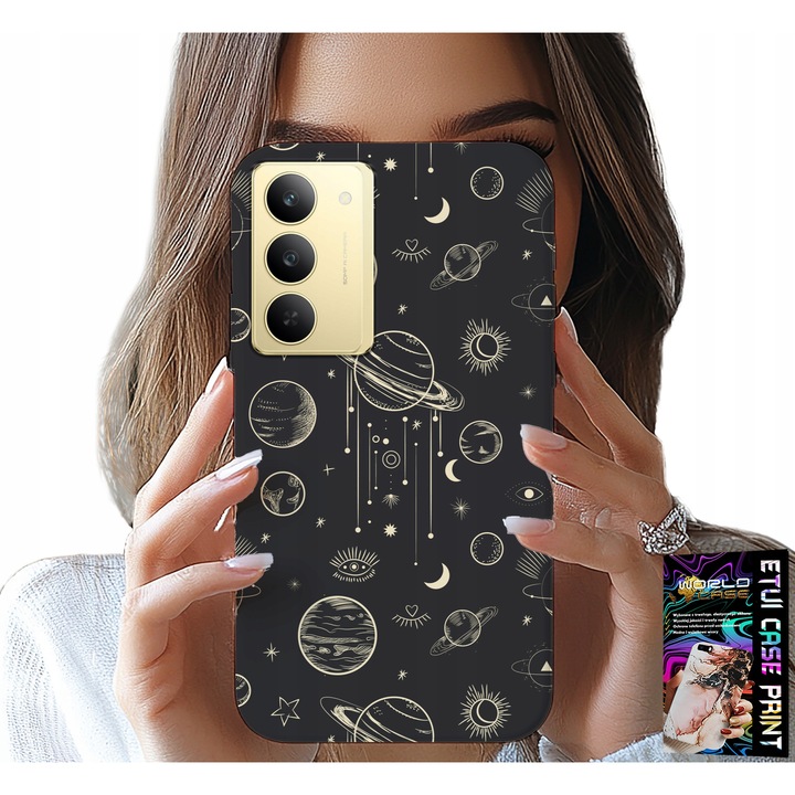 Tok Realme telefonhoz, World Case, KOSMOS PLANETY GWIAZDY KSIEZYC design, szilikon, 0,2 mm