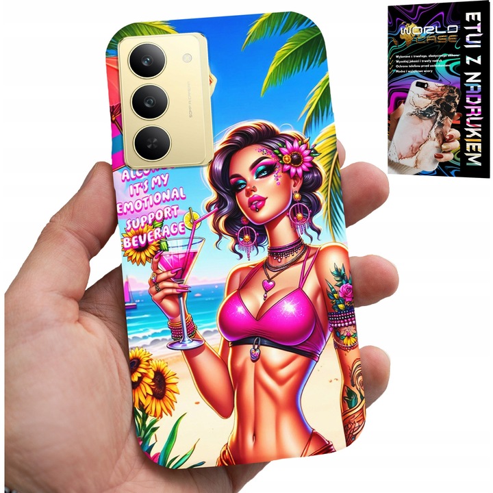 World Case telefontok, egyedi design, szilikon védelem, többszínű, Realme 14X-hez