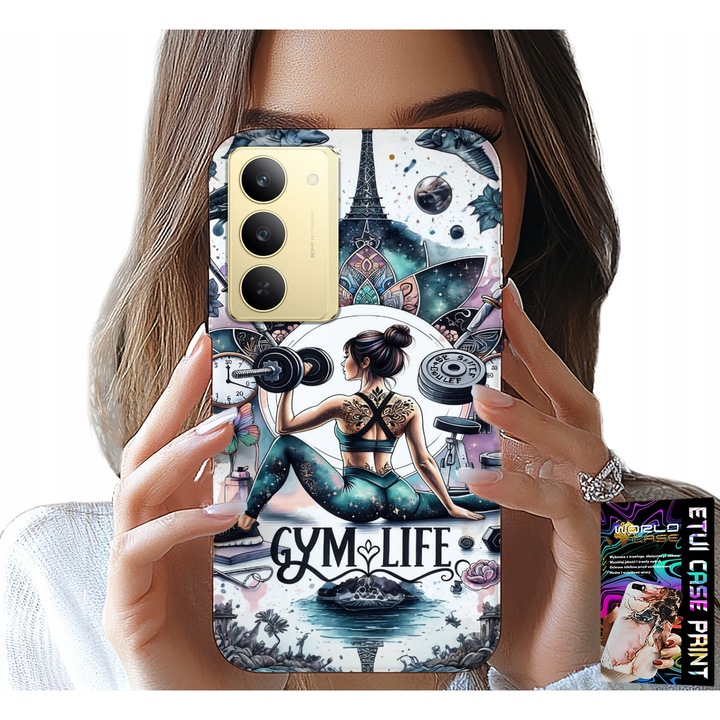 Szilikon telefontok, World Case, nyomtatott design, karcolásgátló védelem, Realme 14X-hez