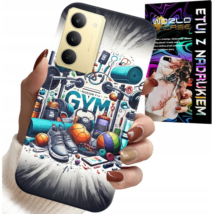 World Case telefontok, Realme 14X, szilikon, többszínű nyomtatás, 0,2 cm