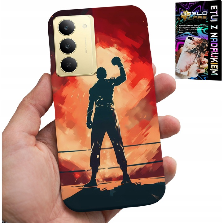 Telefontok, World Case, Realme 14X, szilikon, színes nyomat, 0,2mm