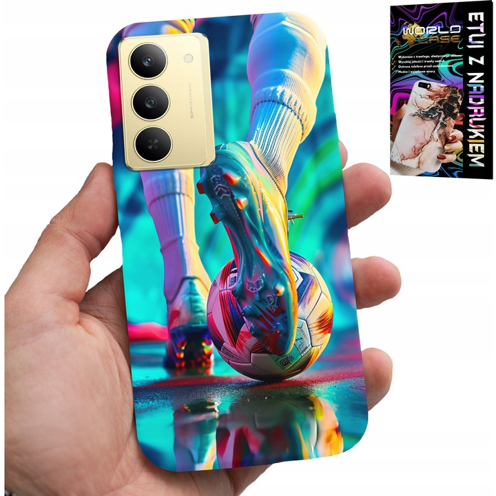 Telefontok, World Case, foci, szilikon, többszínű, Realme 14X-hez