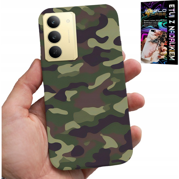 World Case telefontok Realme 14X-hez, gumi, színes nyomtatás, többszínű