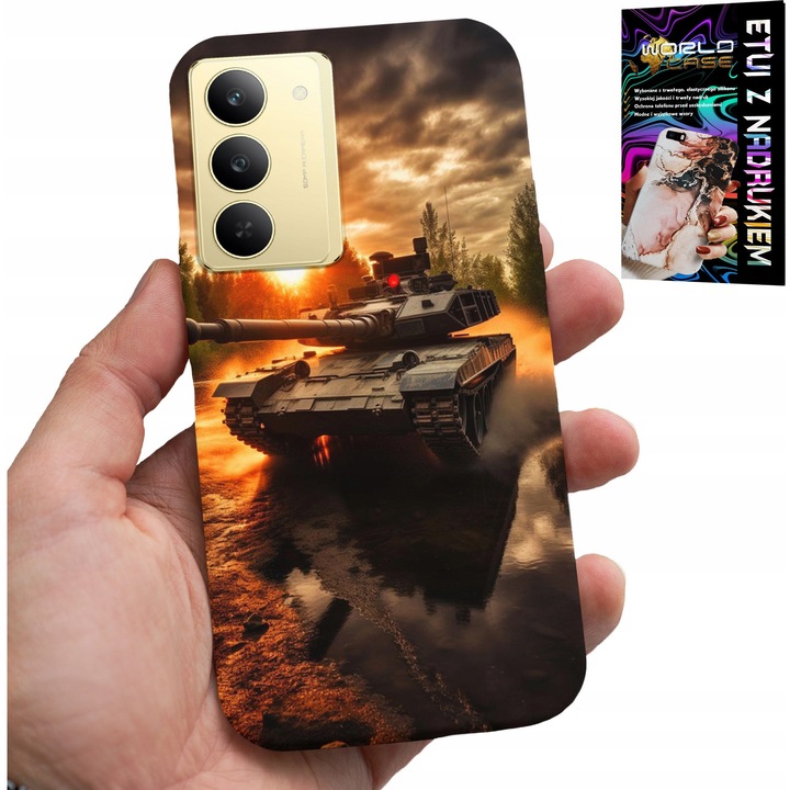 Telefontok, World Case, Realme 14X, katonai mintás, szilikon