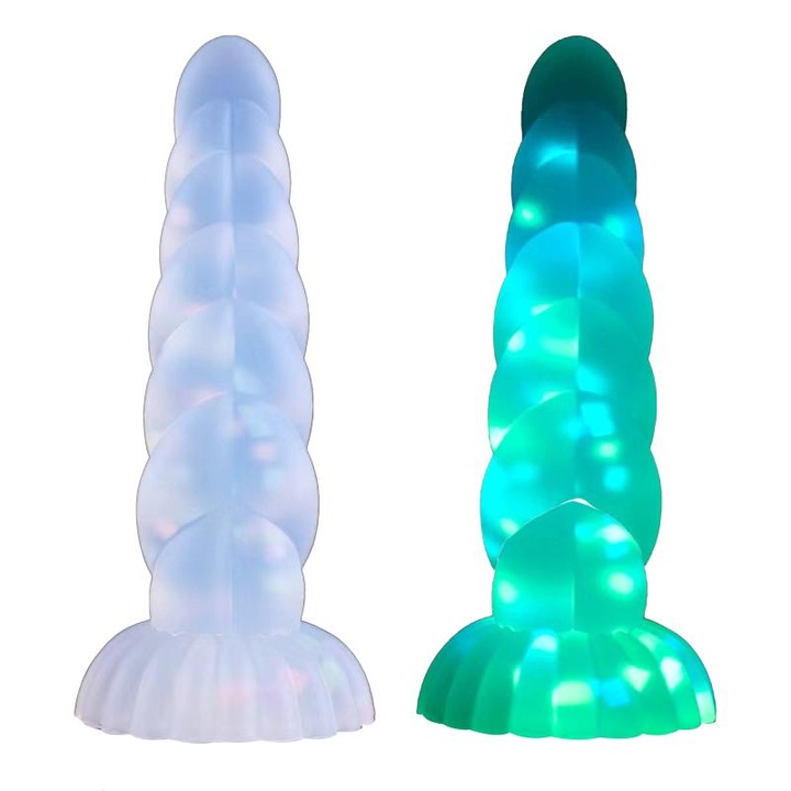Анален дилдо Jelly Glow-in-the-Dark, 22.5x5.7см, прозрачен, унисекс
