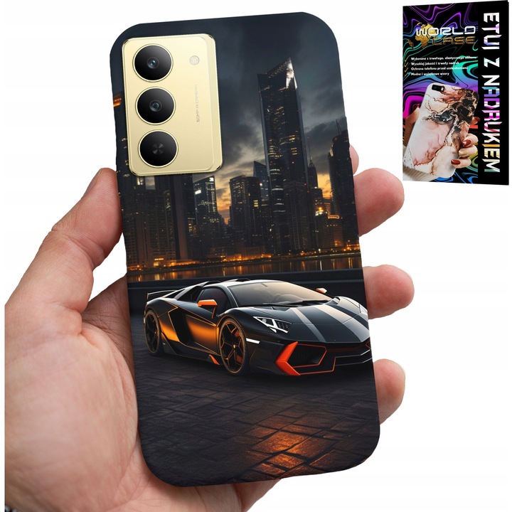 World Case telefontok, autós grafika, szilikon, 0,2cm, Realme 14X-hez