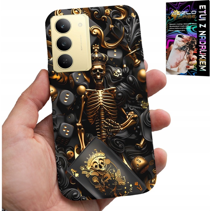 Tok Realme 14X-hez, World Case, szilikon, Krol Póker nyomattal, 0,2 cm