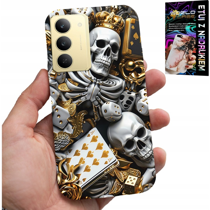 World Case telefontok Realme 14X-hez, szilikon, póker mintás, 0,2mm