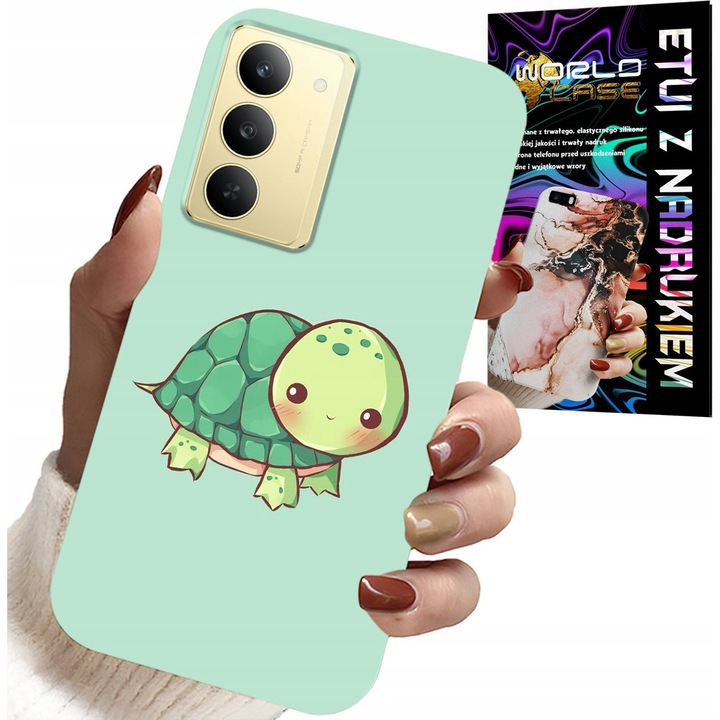 World Case telefontok Realme 14X-hez, békás mintával, szilikon, 0, 2cm