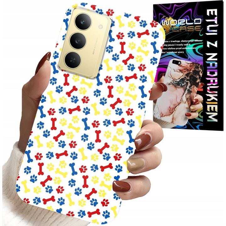 Telefontok, World Case, Realme 14X modell, szilikon, Mancs őrjárat mintás, 10x15cm