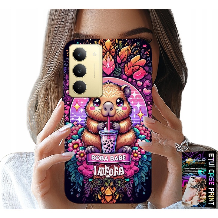 Telefontok, World Case, Realme 14X, kapibara mintával, szilikon