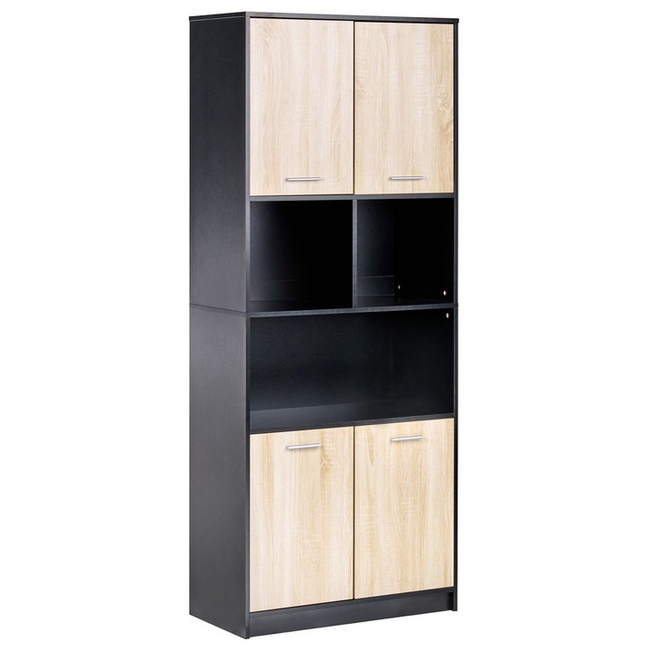 Biblioteca cu 4 usi Zehna Maro/Negru