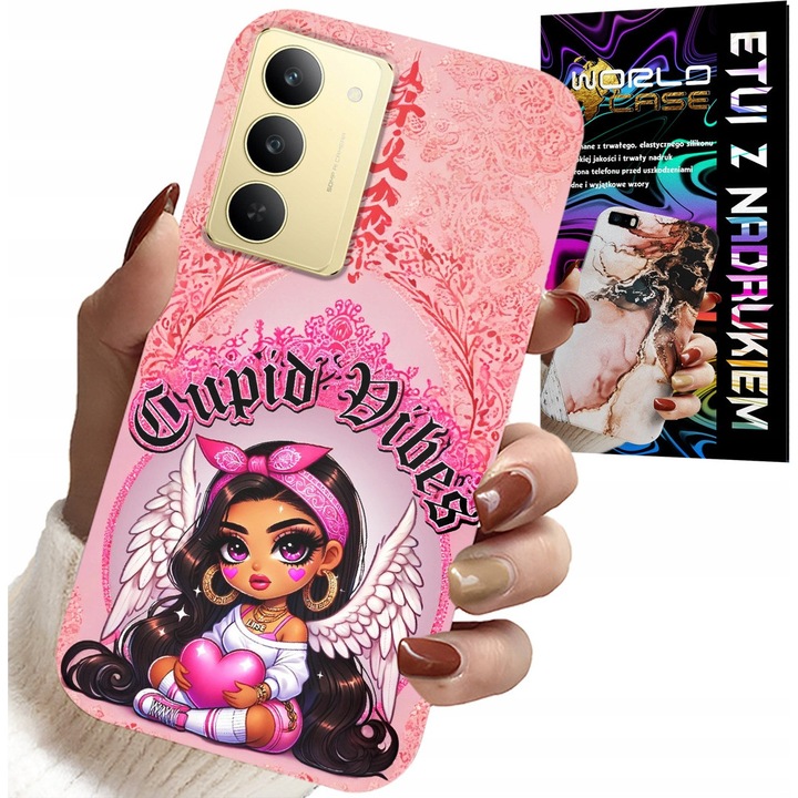 World Case telefontok, Cupid Vibes, szilikon, színes nyomtatott, Realme 14X-hez