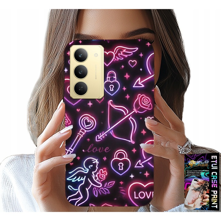 Telefontok, World Case, 14X modell, farkas mintával, többszínű, szilikon