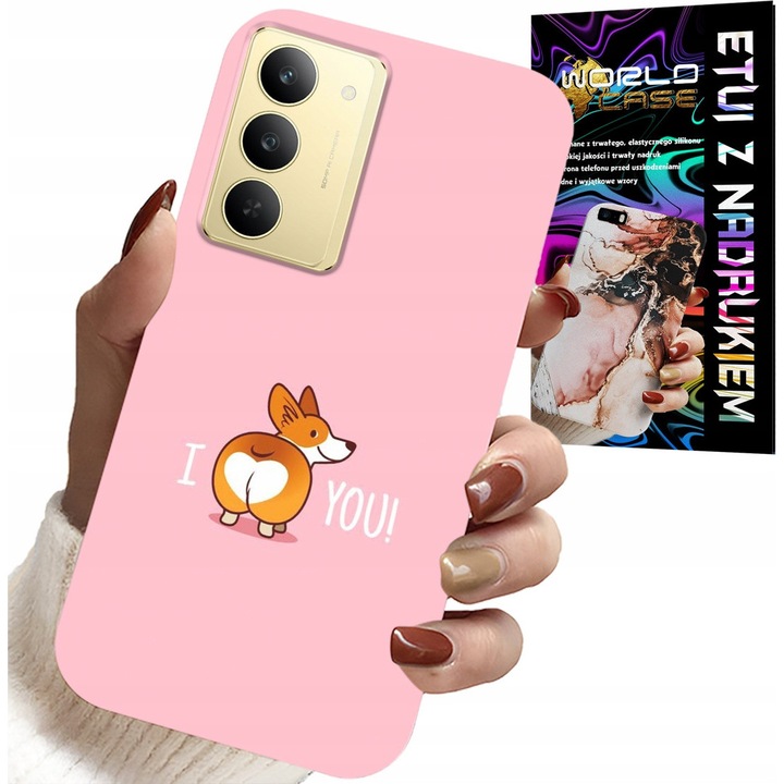 Telefontok, World Case, I Love You nyomtatással, szilikon, Realme 14X kompatibilis