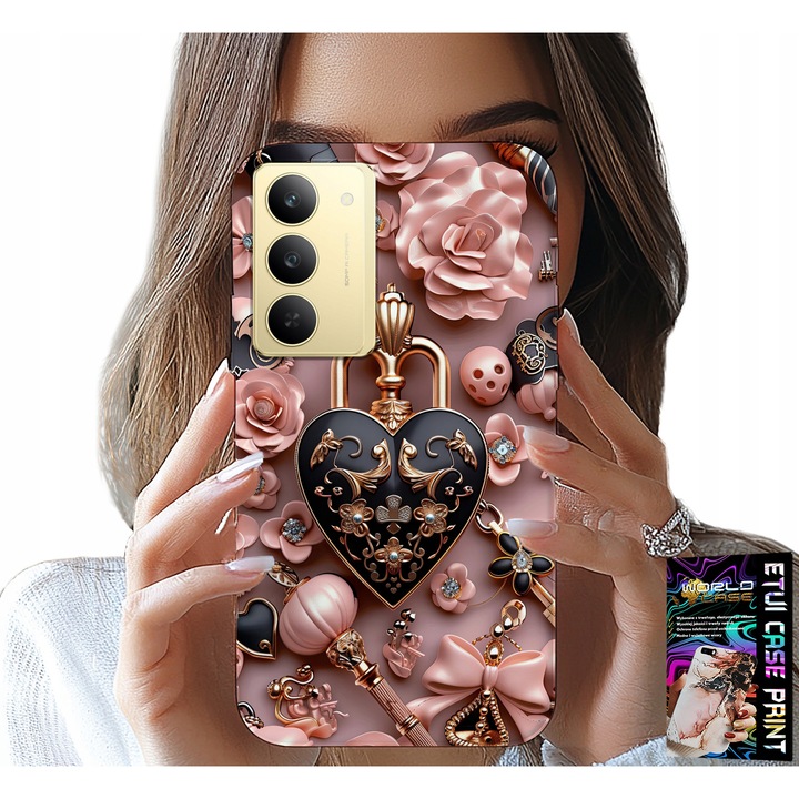 World Case telefontok, Kobyce Wzory design, szilikon védelem, többszínű, kompatibilis Realme 14X