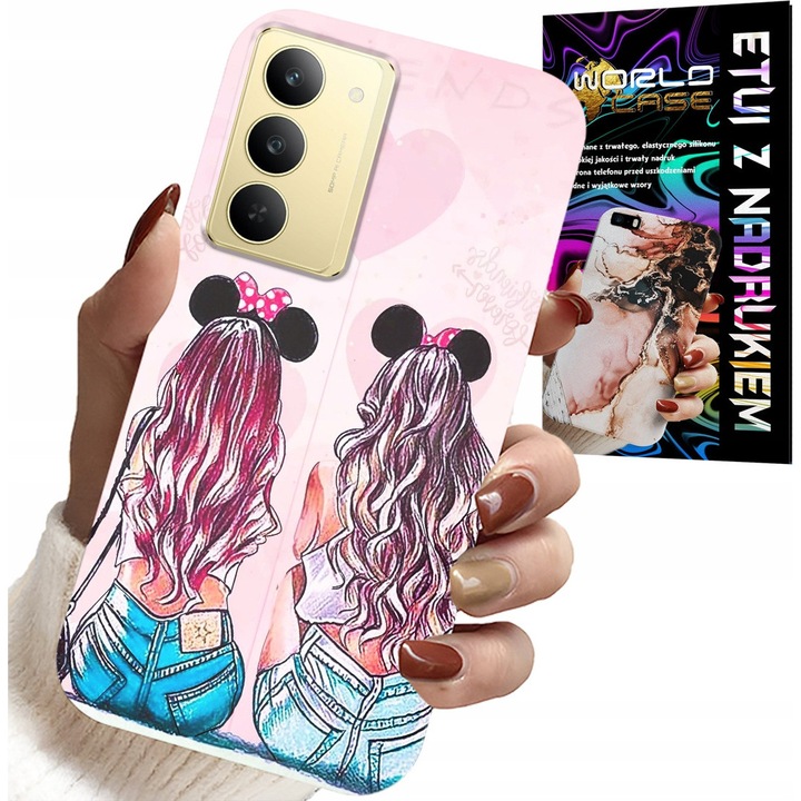 Szilikon telefontok Realme 14X-hez, World Case, nyomtatott, többszínű